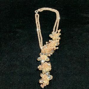 Champagne Tear Drop Beaded Necklace G18